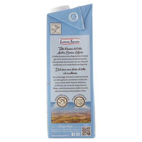 Latteria Soresina Latte Soresina Alta Digeribilità Senza Lattosio UHT a Lunga Conservazione 1000 ml